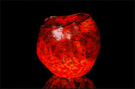 Custom Luxury Estate Red Anthias Art Glass Bowls